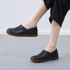 Women's Leather Round Toe Handmade Casual Shoes Retro Flat Shoes