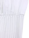 Spring V-Neck High Waist A-Line Dress with Matching Belt