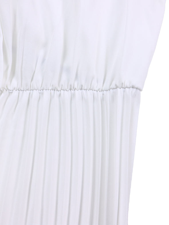 Spring V-Neck High Waist A-Line Dress with Matching Belt