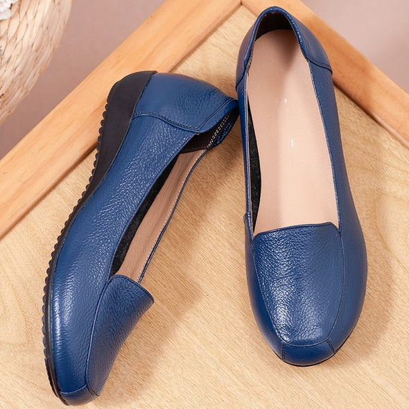 Spring Autumn Soft Sole Leather Work Shoes Non-Slip Comfortable Flats