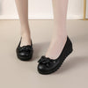 Women Soft Leather Loafers Flat Comfort Shoes for Moms with Flexible Sole