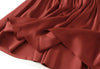 High Waist Pleated Satin Mid-length Skirt