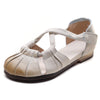 Women's Flat Sandals, Cowhide Soft Sole Casual Leather Sandals