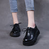 Leather Thick-soled Lace-up Women's Shoes Simple All-match Retro Handmade Shoes