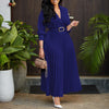 Spring V-Neck High Waist A-Line Dress with Matching Belt