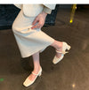 Thick Heel Shallow Mouth Retro Mary Jane Shoes Widened and Fattened Women's Shoes