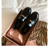 Autumn Retro Gold Buckle Women's Shoes Thick Heel Thick Sole Loafers