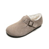 Women Winter Fur-Lined Slip-On Birken Shoes Genuine Leather Retro Style