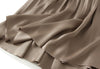 High Waist Pleated Satin Mid-length Skirt