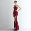 Slim One Shoulder Long Party Evening Dress Slim Mermaid Dress