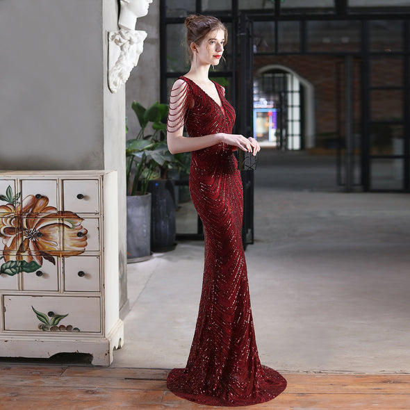 Sequined Mermaid Long Dress Party Evening Dress