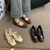 Retro Mary Jane Shoes Square Toe Shallow Mouth Soft Sole Women's Shoes