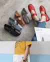 Summer Genuine Leather Soft Sole Sandals Low Heel Comfortable Women's Shoes