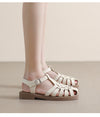 Summer Flat Sandals Large Retro Braided Thick Sole Toe Women's Shoes