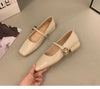 Retro Mary Jane Shoes Thick Heel Square Toe Women's Shoes