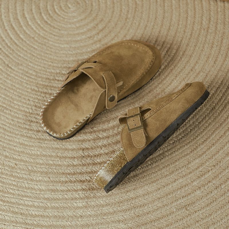 Spring and Summer All-match Baotou Half Slippers for Outerwear Casual Flat Shoes