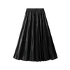 High-end Metallic Bright Silk Mid-length Skirt Spring and Autumn Pleated Skirt