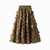 Heavy-duty 3D Polka Dot Mesh Midi Skirt