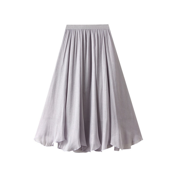 Flowing Gauze Skirt Women's Summer High-waisted A-line Irregular Skirt