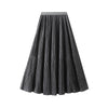 Autumn Retro Velvet Pleated Skirt for Women