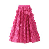 Heavy-duty 3D Polka Dot Mesh Midi Skirt