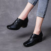 Thick Heel Leather Women's Soft and Comfortable Shoes