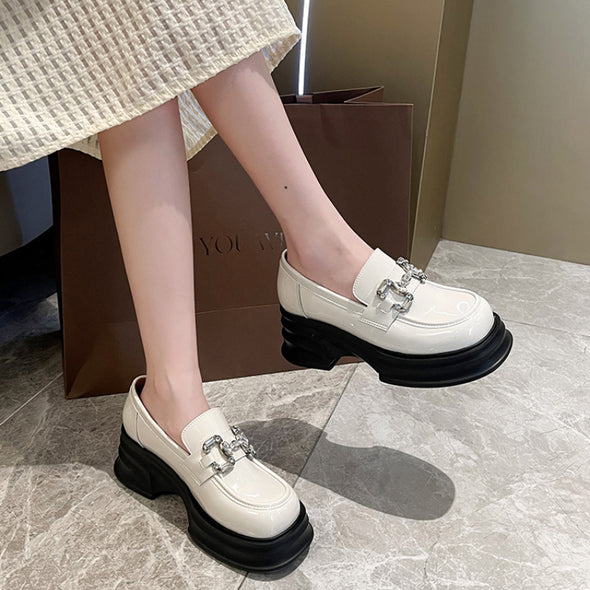 Thick Sole Loafers Plus Size Women's Shoes