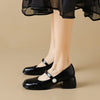 Women's Thick Soled Mary Jane Shoes French Retro Thick Heel Shoes