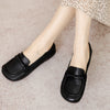 Women's Flat Casual Leather Shoes Soft Sole Round Toe Comfortable Shoes