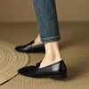 Daily Wear Womens Shoes Leather Loafers with Metal Buckle