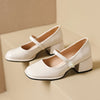 Women's Thick Soled Mary Jane Shoes French Retro Thick Heel Shoes