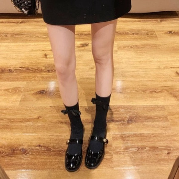 Womens French Academic Mary Jane Flats Chunky Low Heel Round Toe Slip-on Sneakers