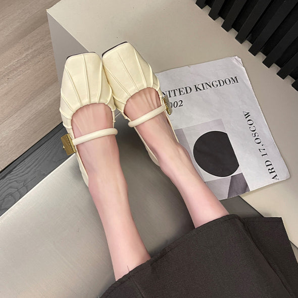 Flat Soft Surface Mary Jane Shoes Comfortable Widened Women's Shoes