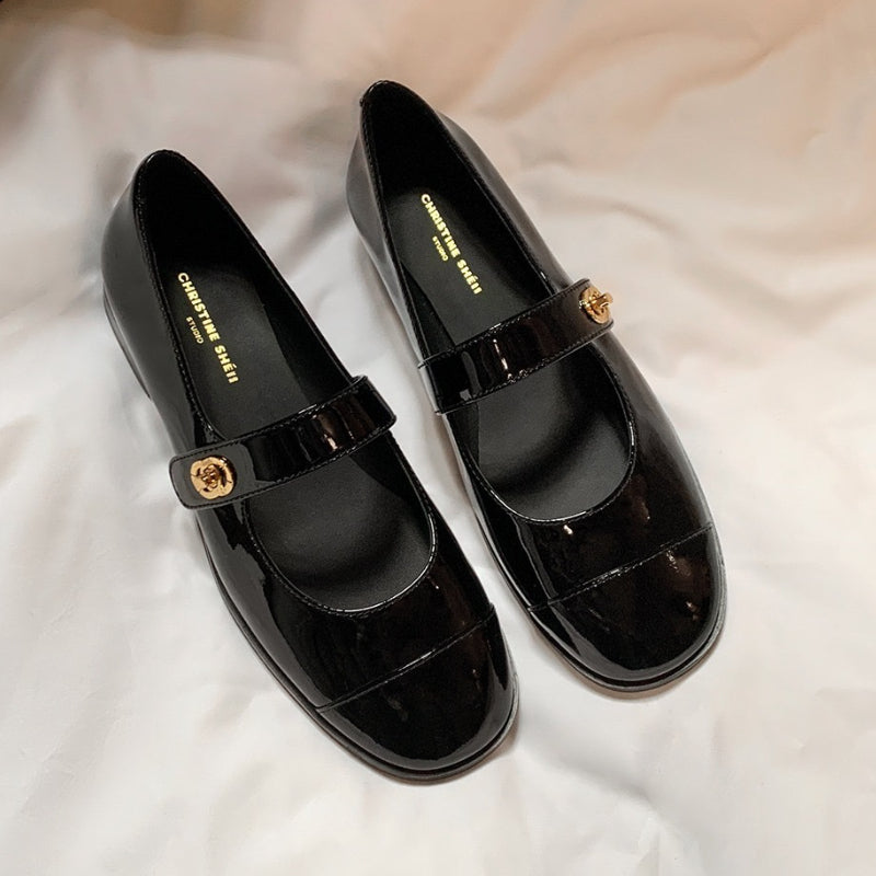 Spring and Summer Buckled Chunky Heel Mary Jane Women's Shoes
