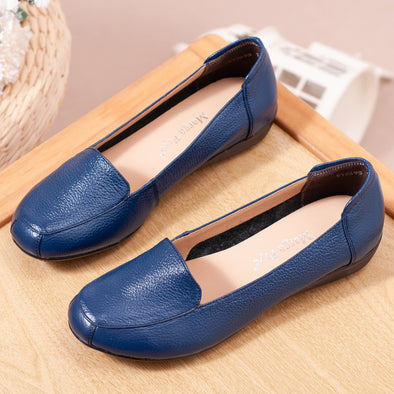 Spring Autumn Soft Sole Leather Work Shoes Non-Slip Comfortable Flats