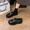 Genuine Leather College Style Loafers Plus Wide Size Women's Shoes