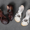 Women's Flat Sandals, Cowhide Soft Sole Casual Leather Sandals