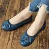 Genuine Leather Retro Flat Shoes, Comfortable Soft Sole Casual Women's Shoes