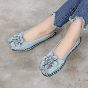 Handmade Women Shoes Retro Comfortable Leather Soft Sole Flower Shoes