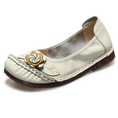Genuine Leather Soft Sole Non-slip Flower Shoes Comfortable Casual Shoes