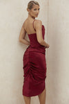 Women's Red Sling Evening Dress Package Hip Dresses