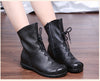 Vintage Leather Martin Boots Warm Chunky Heel Soft Sole Women's Boots