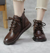 Retro Literary Leather Martin Boots Comfortable and Soft Women's Shoes