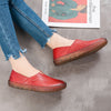 Women Cowhide Round Toe Handmade Casual Shoes Retro Flat Leather Shoes