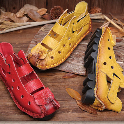 Summer Retro Soft Sole Leather Women's Shoes Personality Casual Sandals