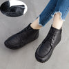 Handmade Leather Vintage Short Boots Soft Sole Comfortable Flat Women's Shoes