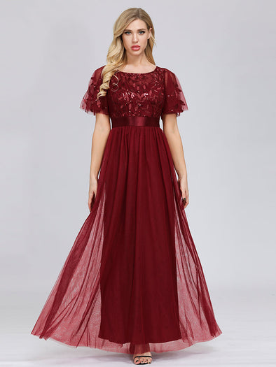 Serene Hill Arabia Caramel A-Line Elegant Beaded Feather Sparkle Evening Dresses Gowns For Woman Wedding Party 2024 LA71328A main image 0