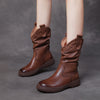 Outdoor Genuine Leather Mid-boots Flat Moccasin Women's Shoes