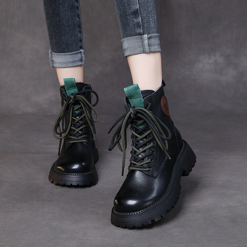 Leather Vintage Handmade Martin Boots Flat Comfort Women's Shoes