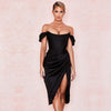 Women's Tube Top Slim Slit Solid Color Dress